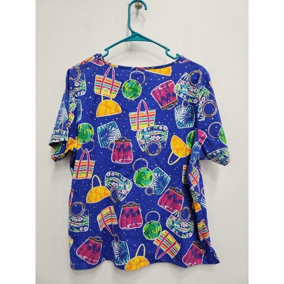 Cathy Daniels Womens Purse Print T-Shirt  Size 1X Blue Rhinestone Short Sleeve - Picture 6 of 7